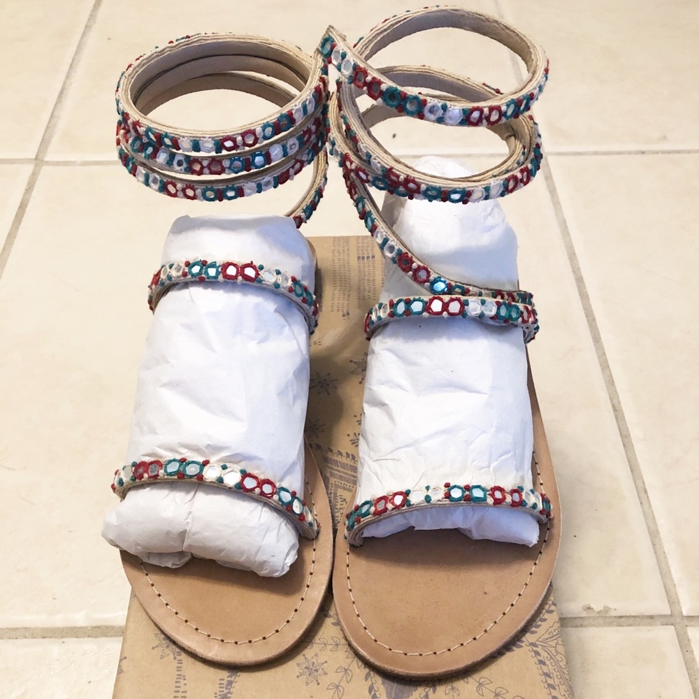 Free People Embellished Havana Sandal 37 - Picture 4 of 6